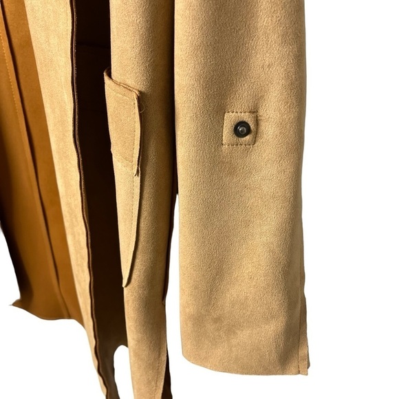 Princess Polly Faux Suede Open Front Jacket Tan Size S/M Shacket - Picture 4 of 8